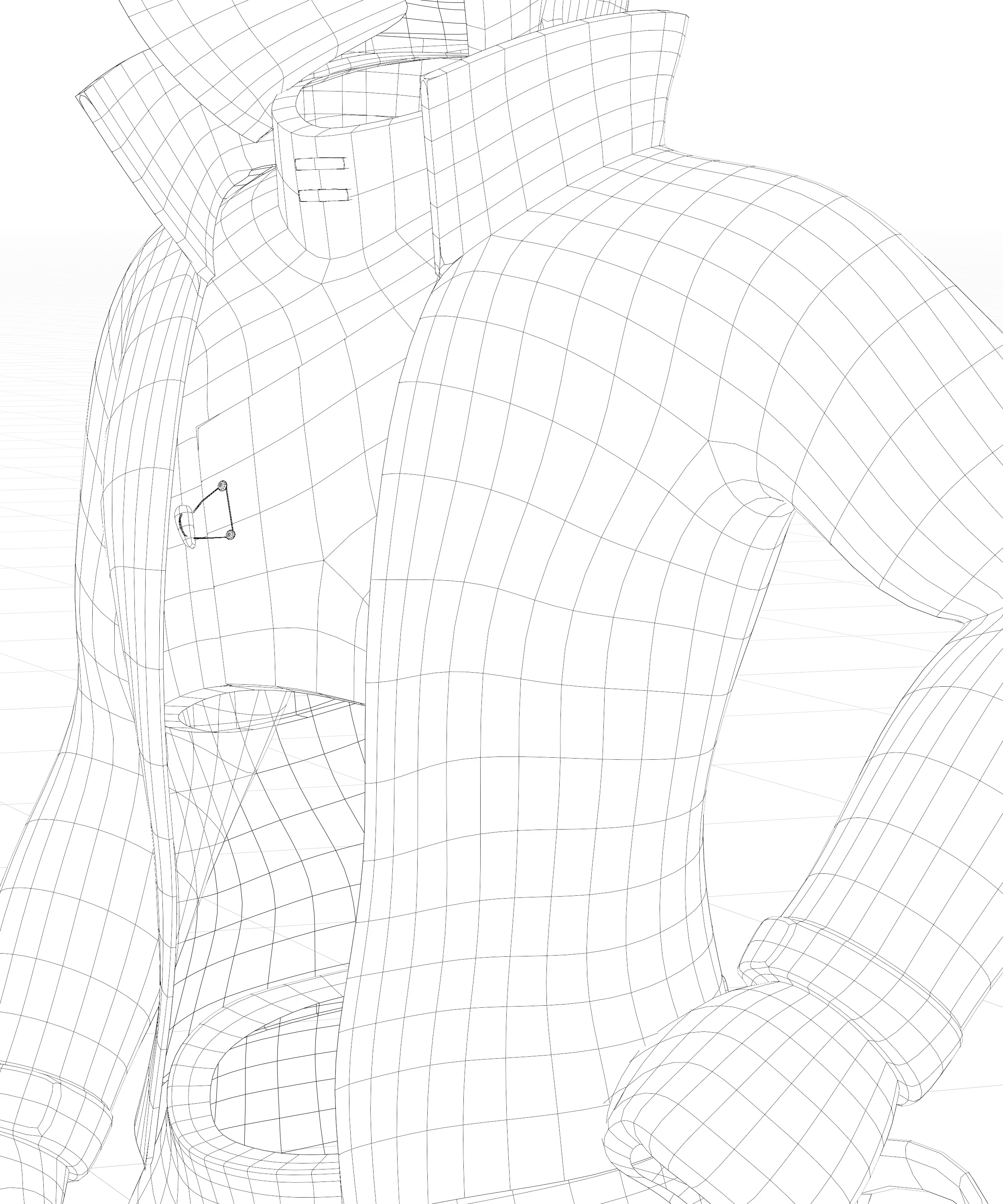 Closeup Jacket Wireframe